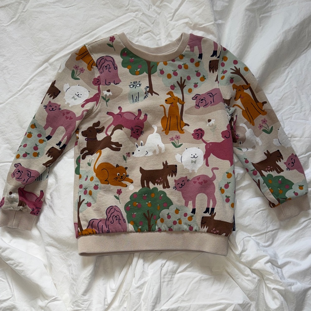Polarn O. Pyret Dog and Cat Print Sweatshirt